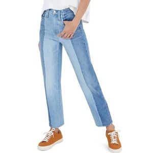 Madewell Two Tone Straight Leg Jeans